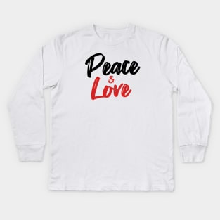 Peace and Love Kids Long Sleeve T-Shirt